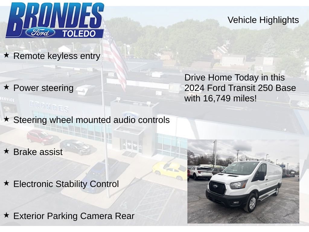 Used 2024 Ford Transit 250 Low Roof w/ Exterior Upgrade Package RWD image 12