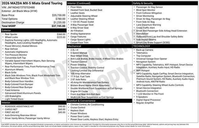New 2026 MAZDA MX-5 Miata Grand Touring RWD image 27