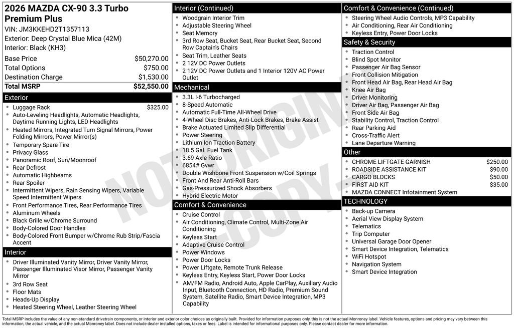 New 2026 MAZDA CX-90 3.3 Turbo w/ Premium Plus Pkg image 35