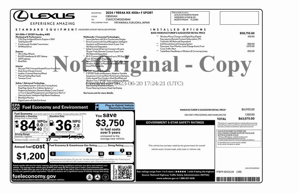 Used 2024 Lexus NX 450h+ F Sport w/ Vision Package AWD/4WD image 3