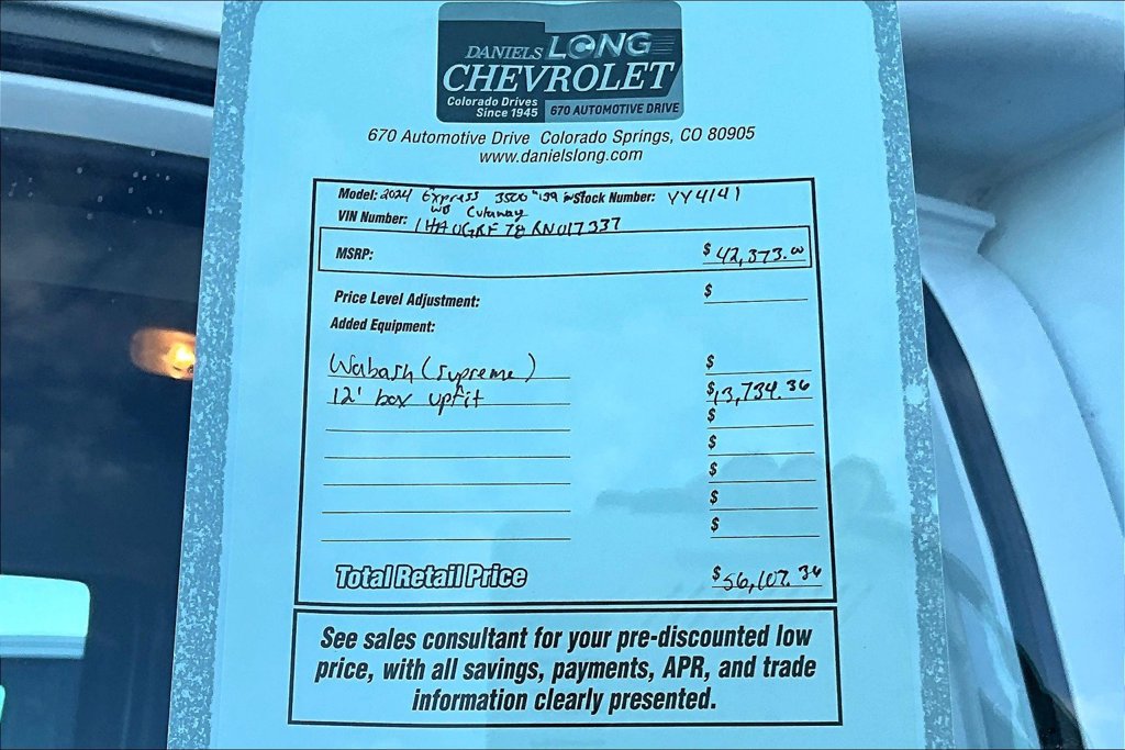 Used 2024 Chevrolet Express 3500 w/ Power Convenience Package RWD image 26