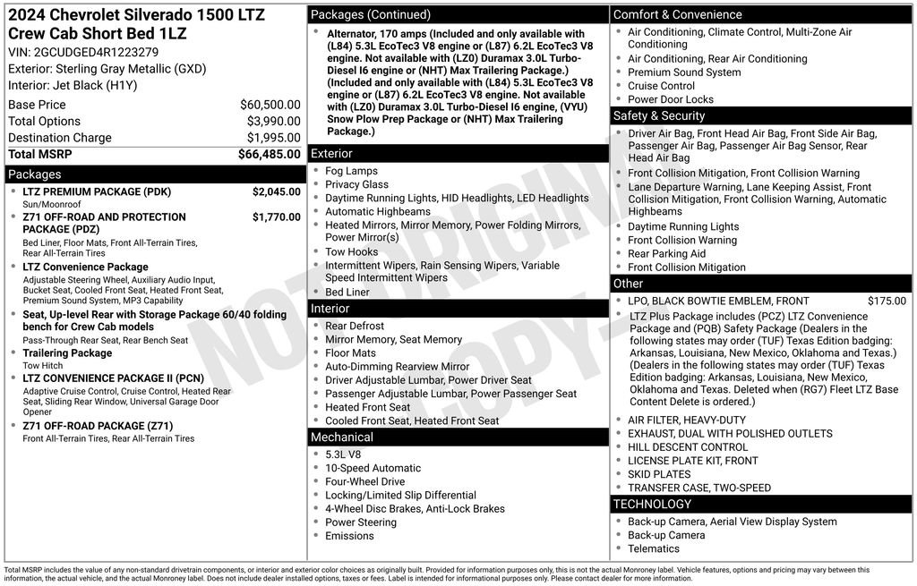 Used 2024 Chevrolet Silverado 1500 LTZ w/ LTZ Premium Package AWD/4WD image 3