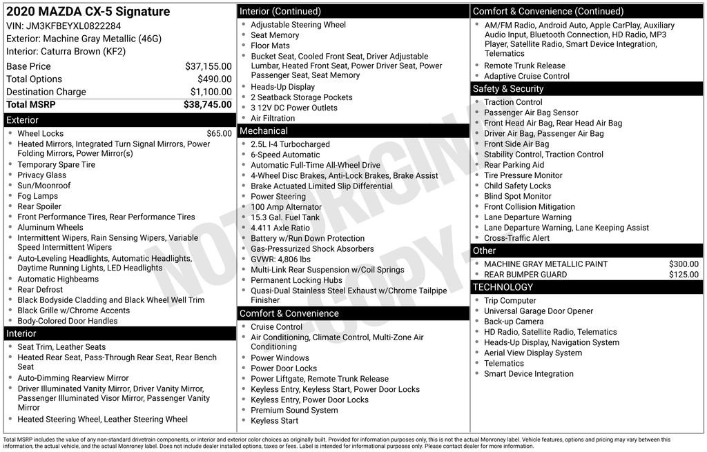 Used 2020 MAZDA CX-5 Signature image 7