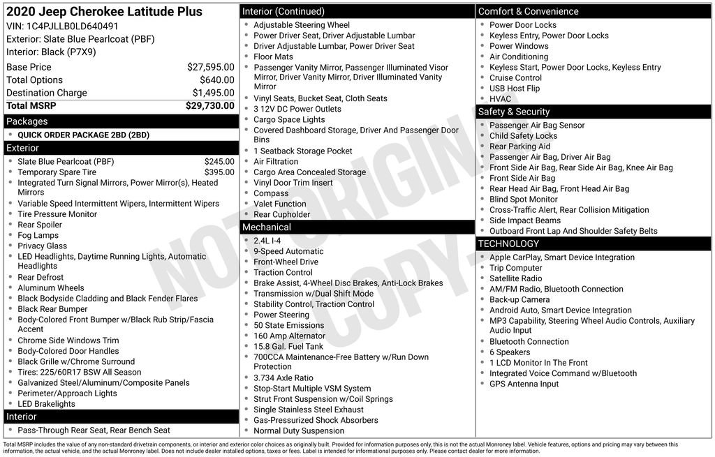 Used 2020 Jeep Cherokee Latitude Plus FWD image 3