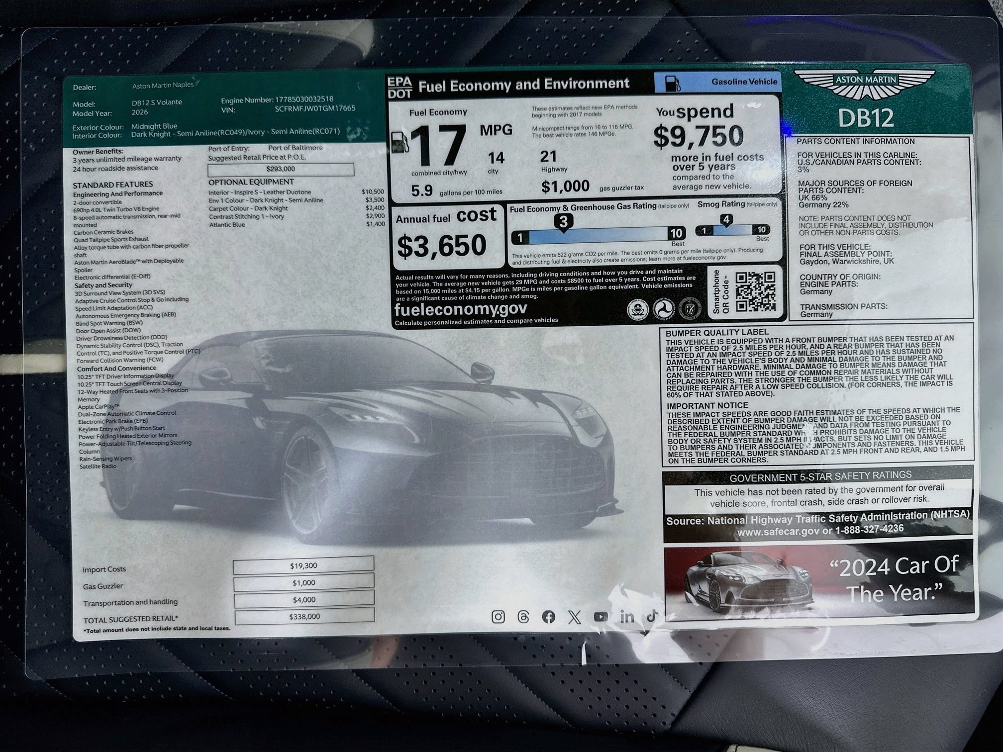 New 2026 Aston Martin DB12 Convertible RWD image 28