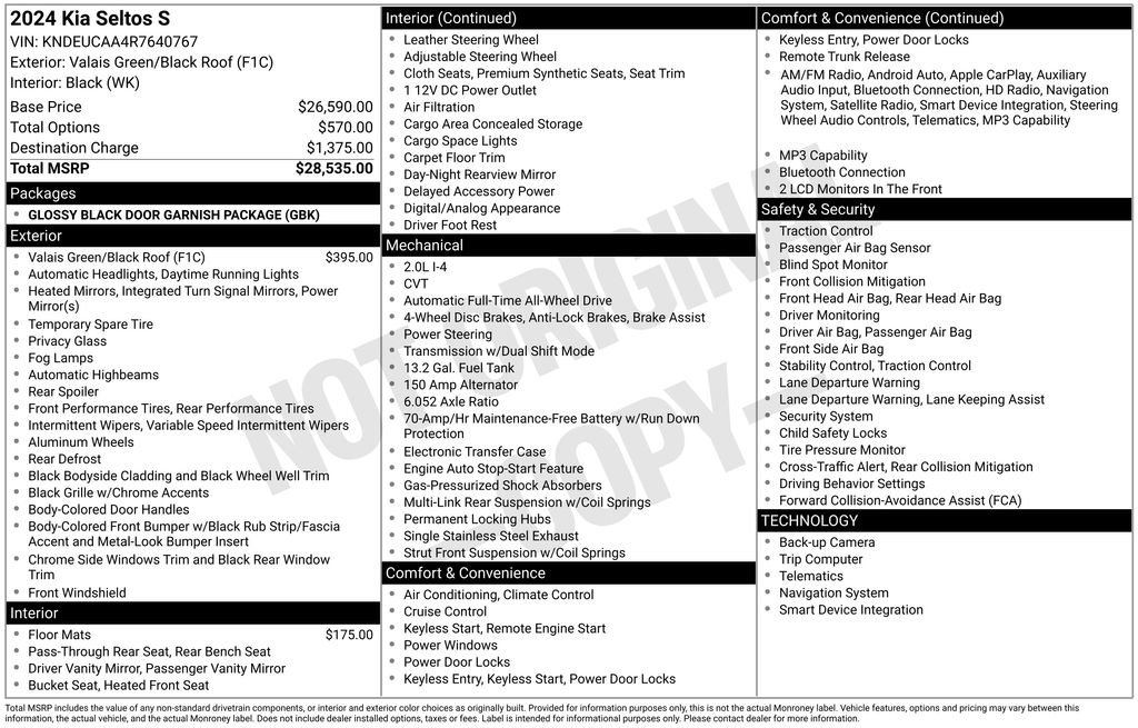 Certified 2024 Kia Seltos S AWD/4WD image 31