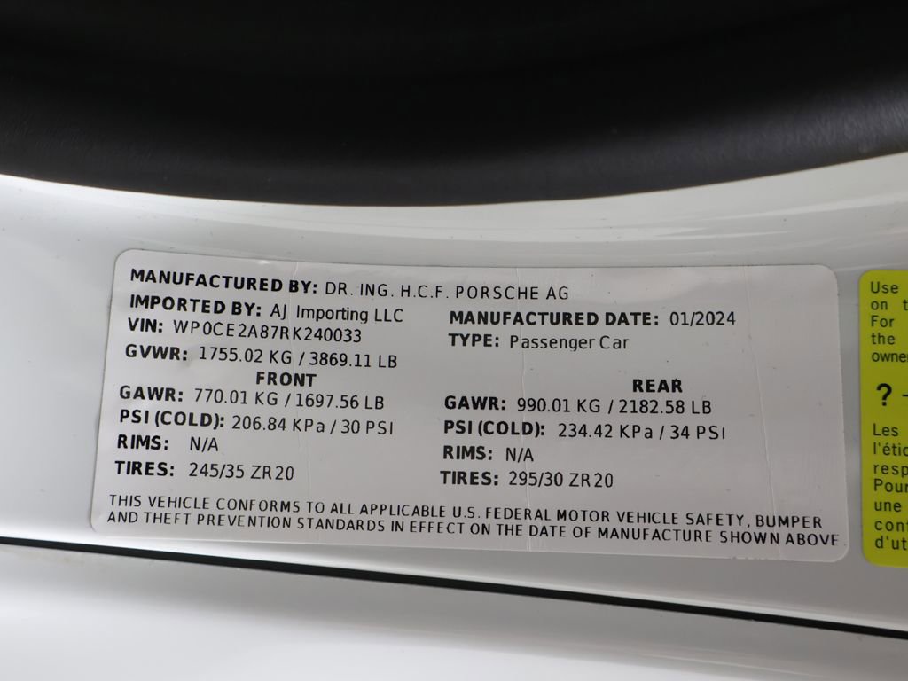 Used 2024 Porsche 718 Boxster Spyder RS w/ Weissach Package RWD image 49
