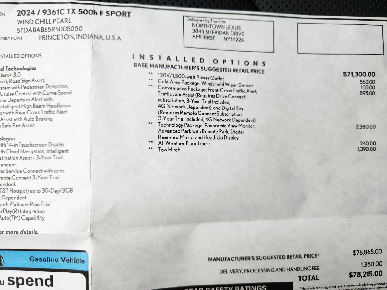 Used 2024 Lexus TX 500h AWD image 47