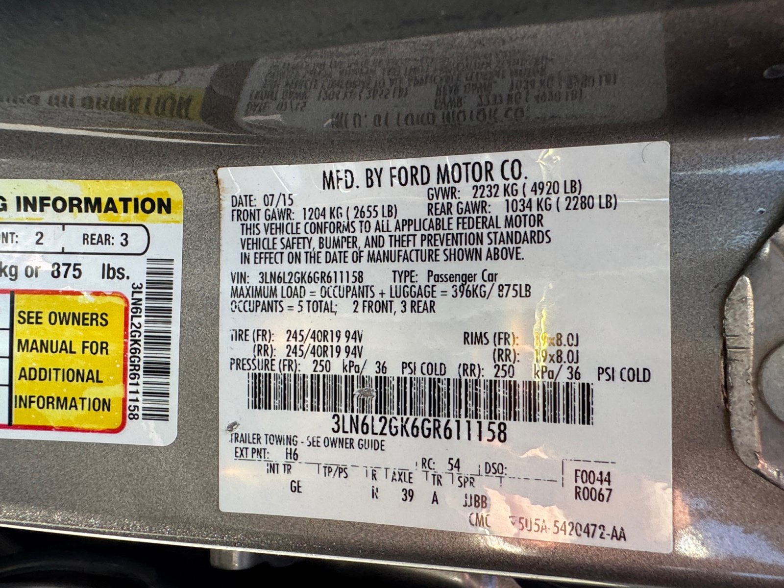Used 2016 Lincoln MKZ w/ Equipment Group 300A Reserve FWD image 19