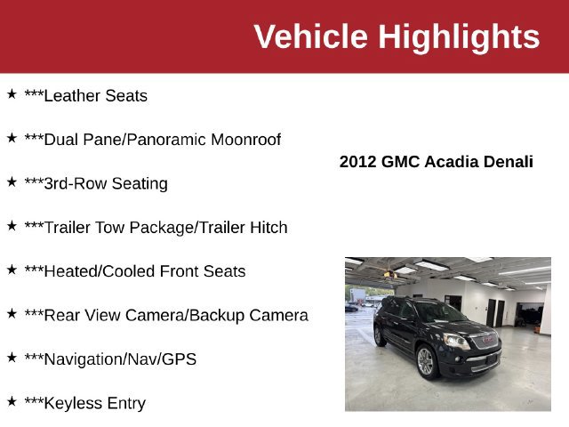 Used 2012 GMC Acadia Denali AWD/4WD image 10