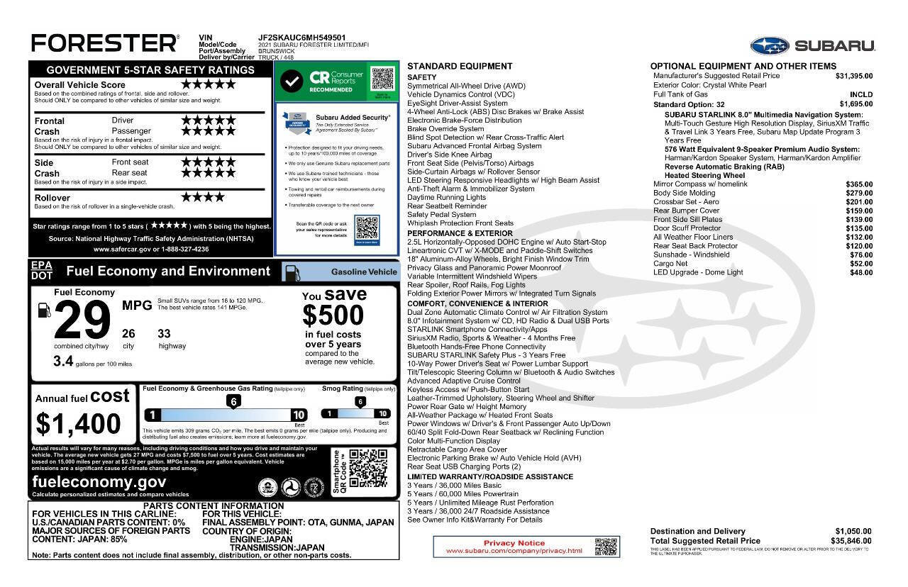 Used 2021 Subaru Forester Limited image 2