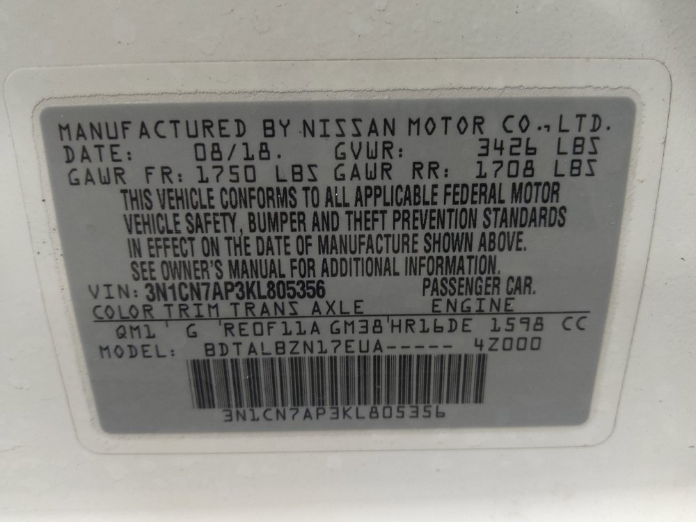 Used 2019 Nissan Versa SV FWD image 33
