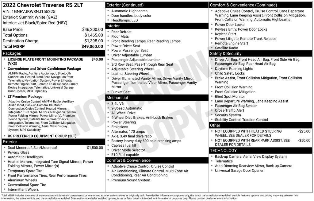 Used 2022 Chevrolet Traverse RS image 2