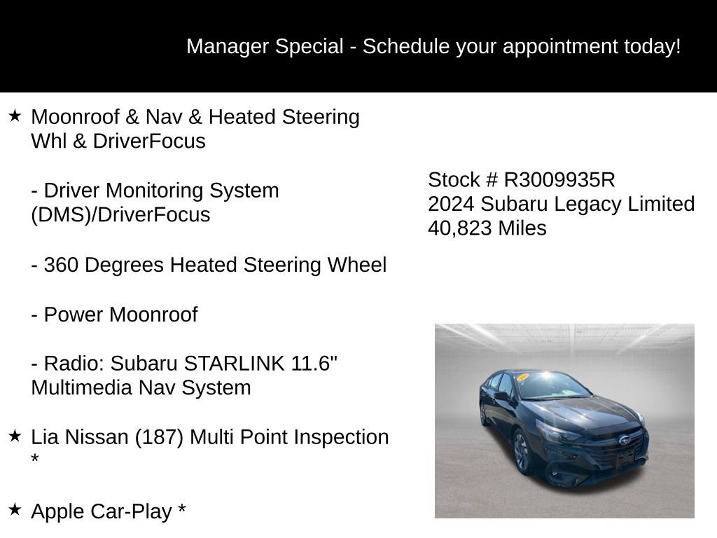 Used 2024 Subaru Legacy Limited AWD/4WD image 6