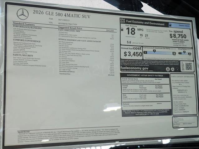 New 2026 Mercedes-Benz GLE 580 4MATIC image 19