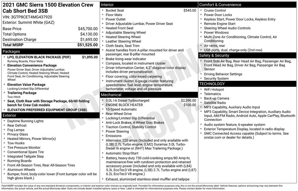 Used 2021 GMC Sierra 1500 Elevation w/ LPO, Elevation Black Package RWD image 35