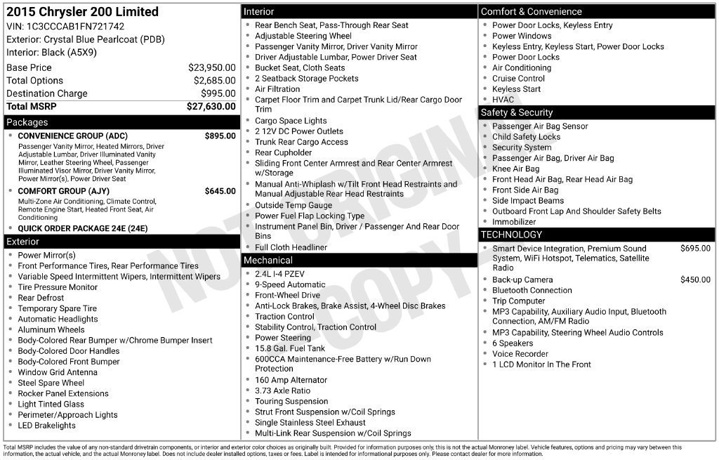 Used 2015 Chrysler 200 Limited w/ Convenience Group FWD image 29