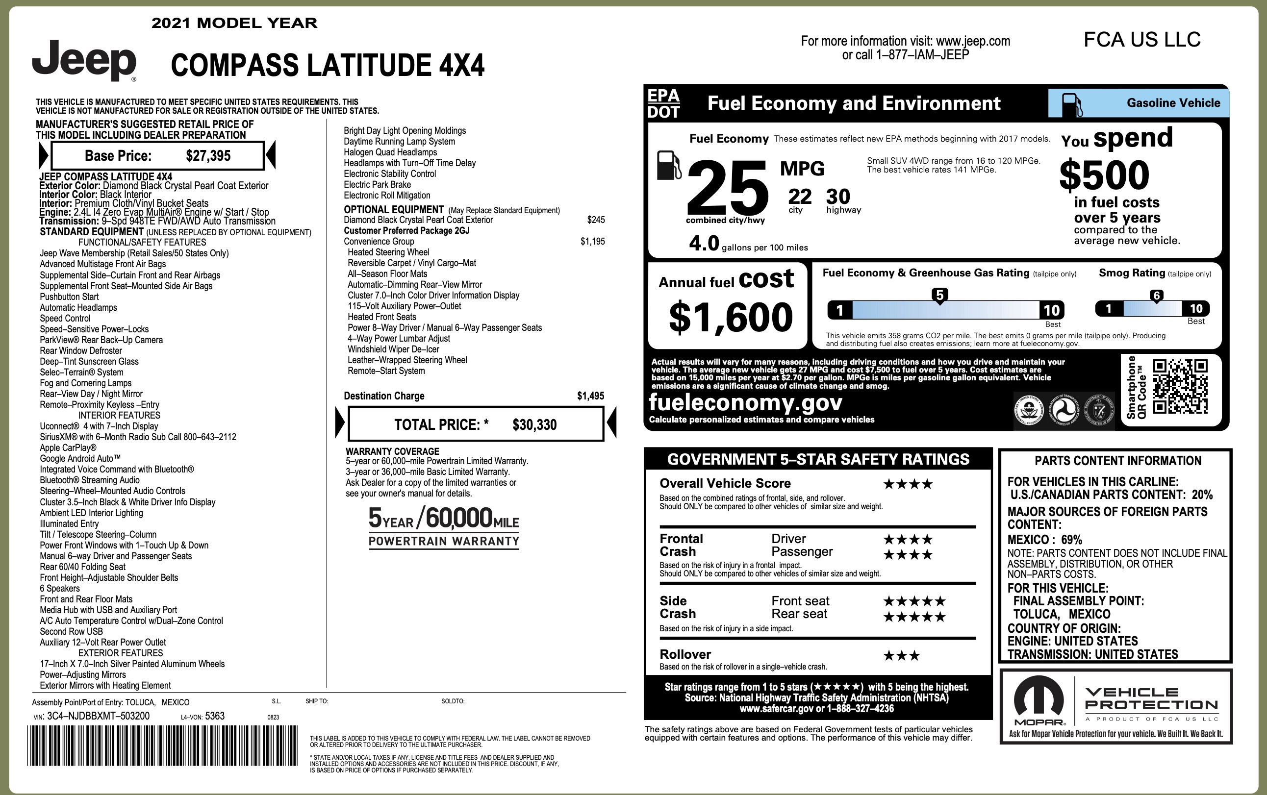 Used 2021 Jeep Compass Latitude w/ Convenience Group image 3