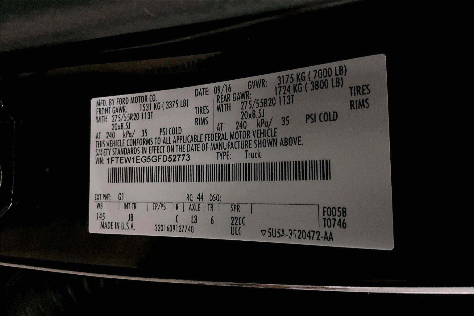 Used 2016 Ford F150 XLT w/ Equipment Group 302A Luxury image 33