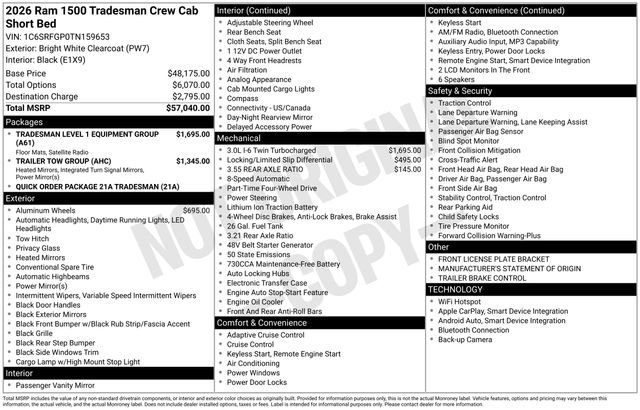 New 2026 RAM 1500 Tradesman AWD/4WD image 36