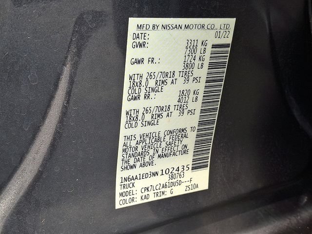 Used 2022 Nissan Titan SV w/ SV Convenience Package AWD/4WD image 25