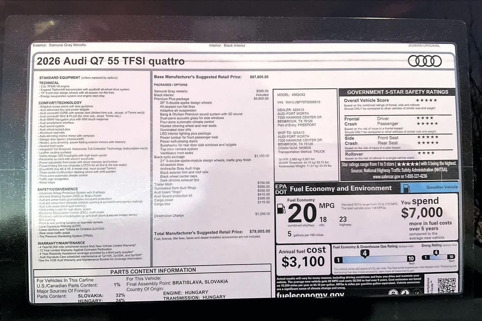 New 2026 Audi Q7 3.0T Premium Plus image 16