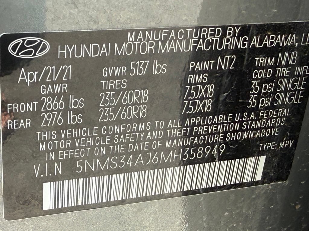 Used 2021 Hyundai Santa Fe SEL w/ Convenience + Premium Package FWD image 44