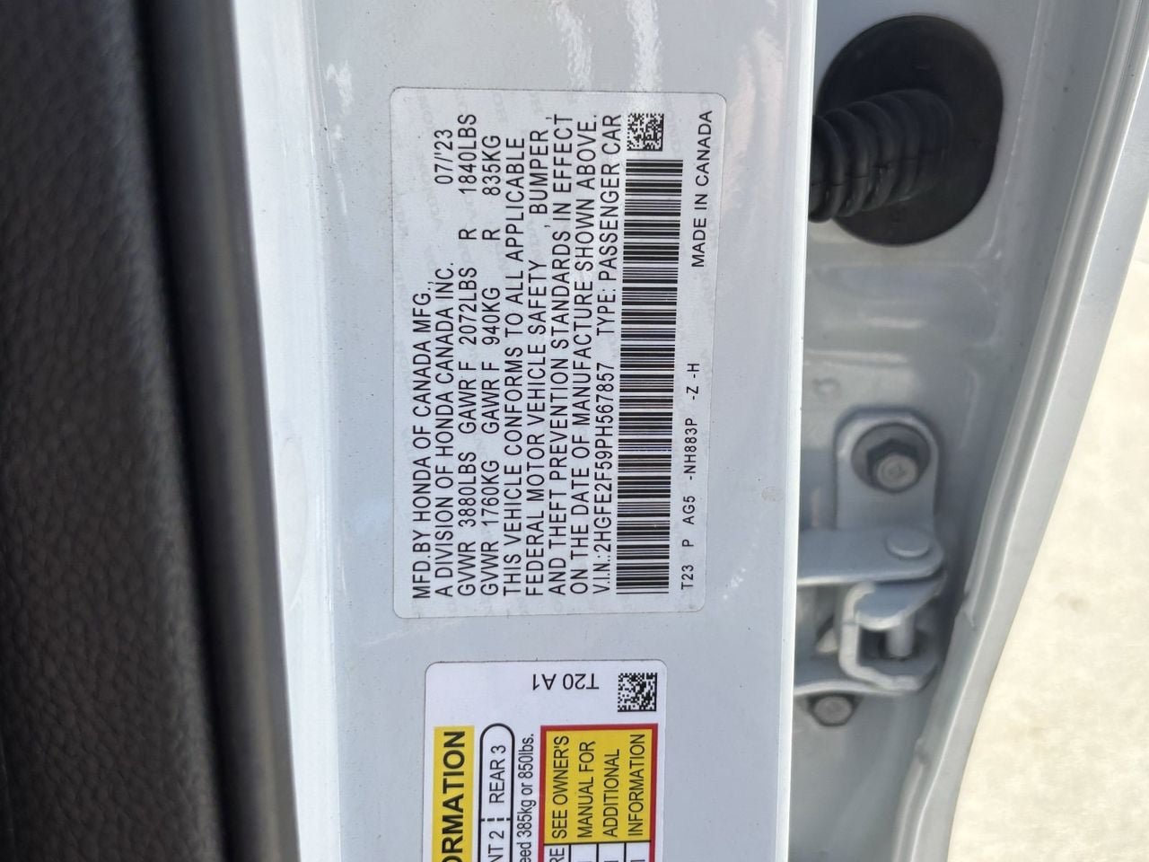 Certified 2023 Honda Civic Sport image 23