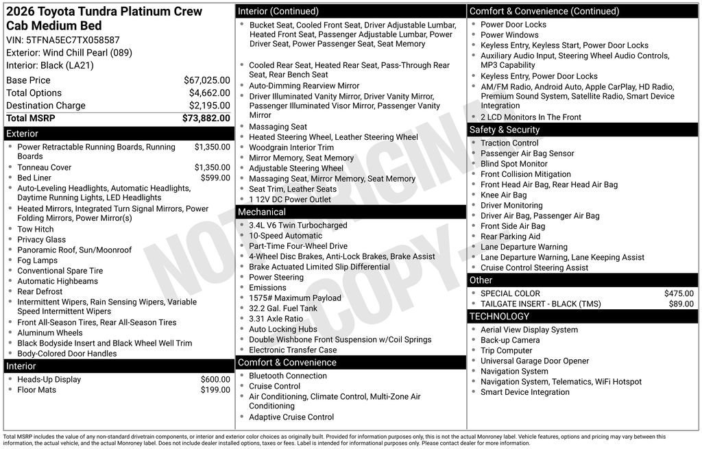 New 2026 Toyota Tundra Platinum AWD/4WD image 7