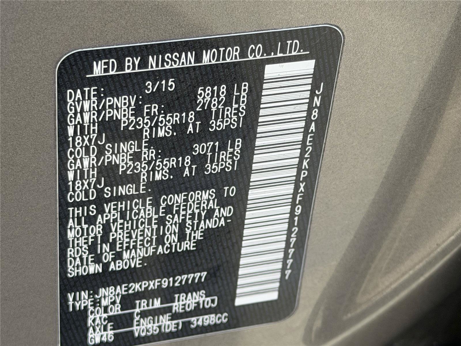 Used 2015 Nissan Quest Platinum FWD image 30