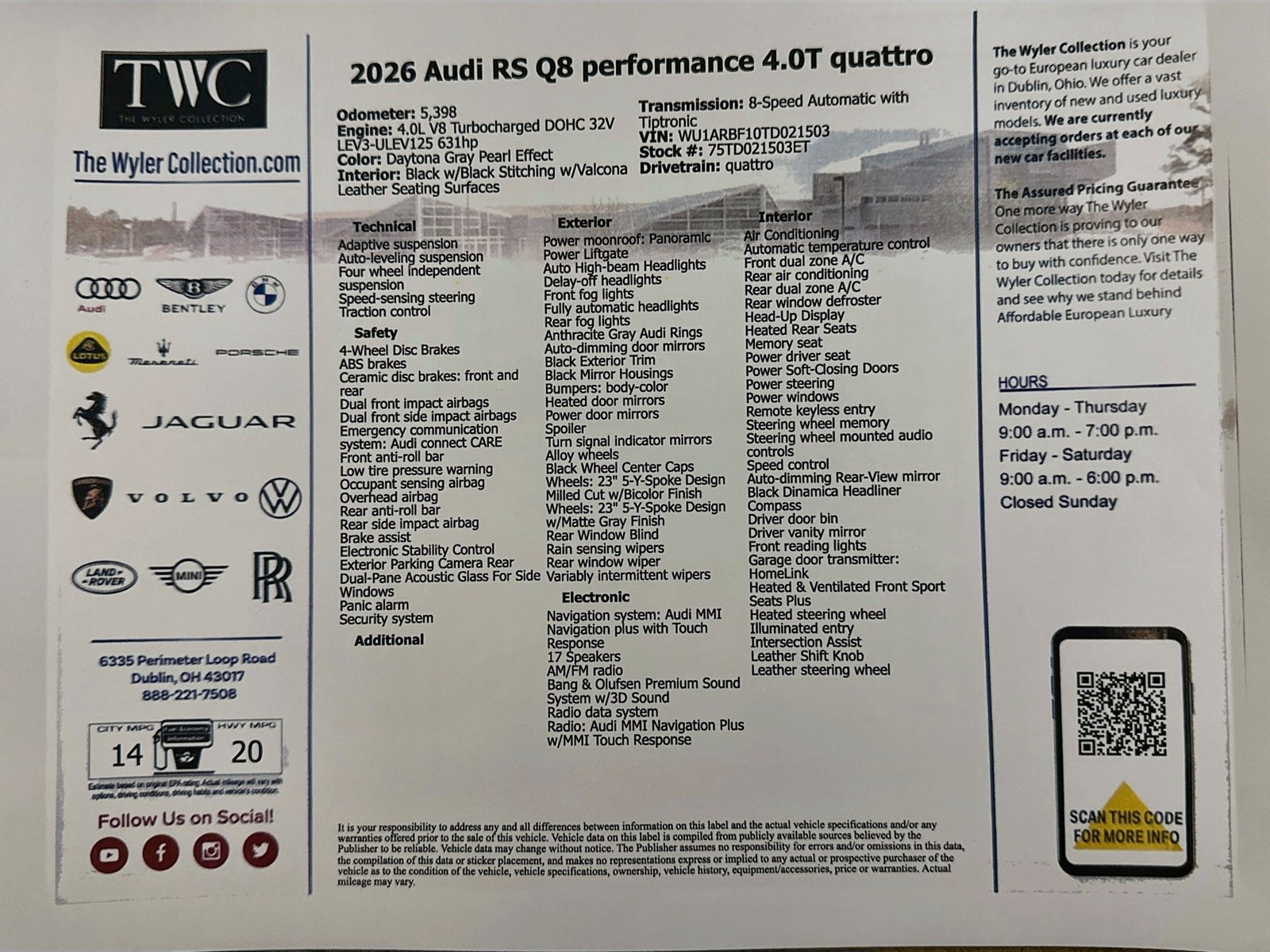 Used 2026 Audi RS Q8 performance AWD/4WD image 48