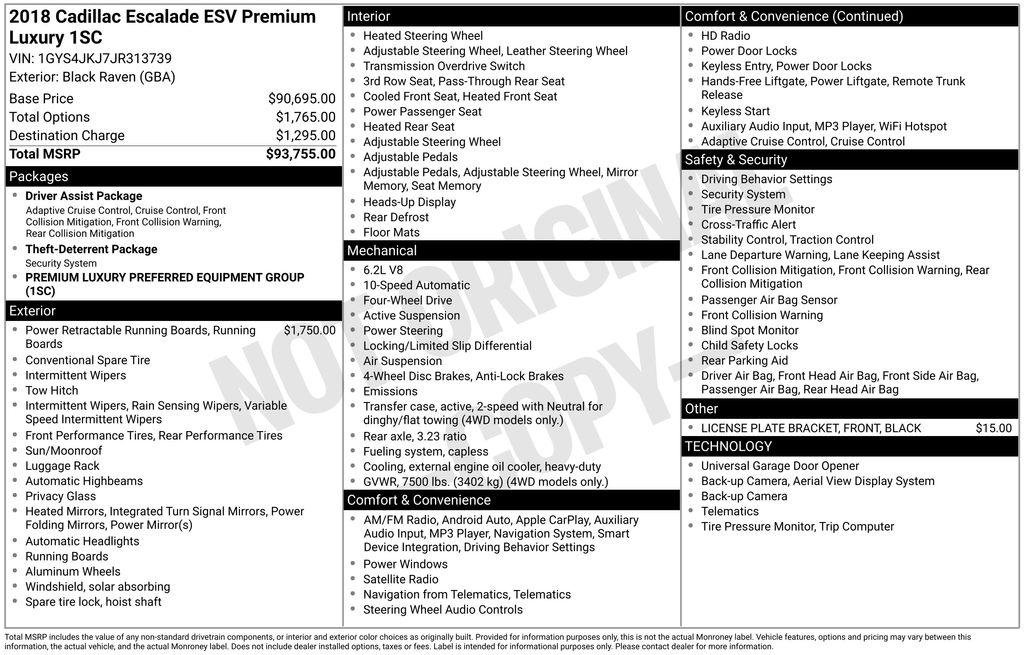 Used 2018 Cadillac Escalade ESV Premium Luxury AWD/4WD image 26