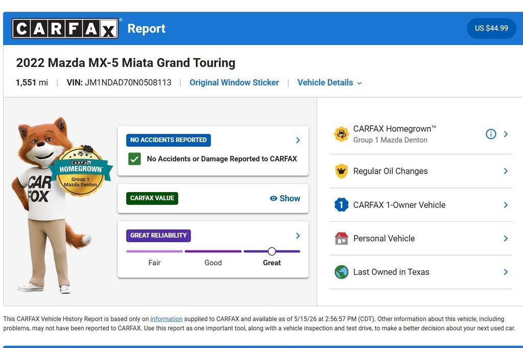 Used 2022 MAZDA MX-5 Miata Grand Touring w/ Weather Package RWD image 10