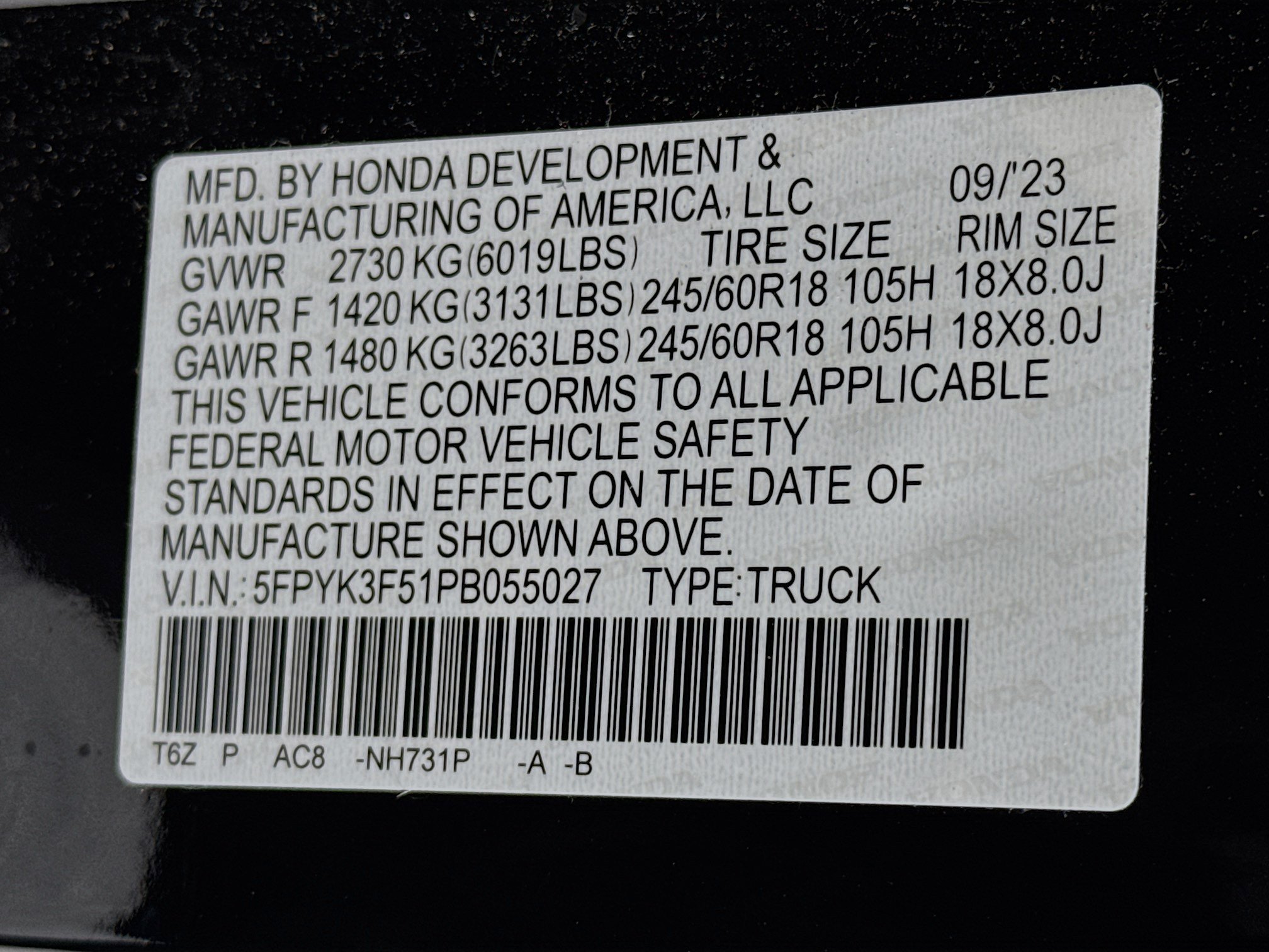 Certified 2023 Honda Ridgeline RTL image 31