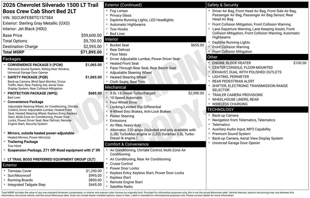 New 2026 Chevrolet Silverado 1500 LT Trail Boss w/ Safety Package image 9