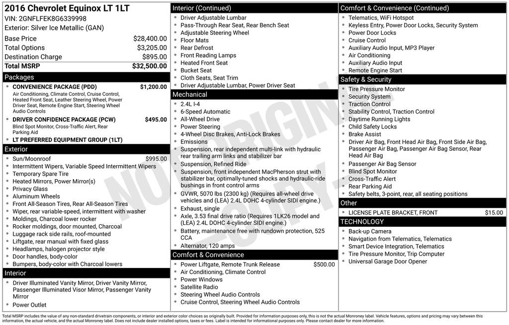 Used 2016 Chevrolet Equinox LT w/ Convenience Package image 39