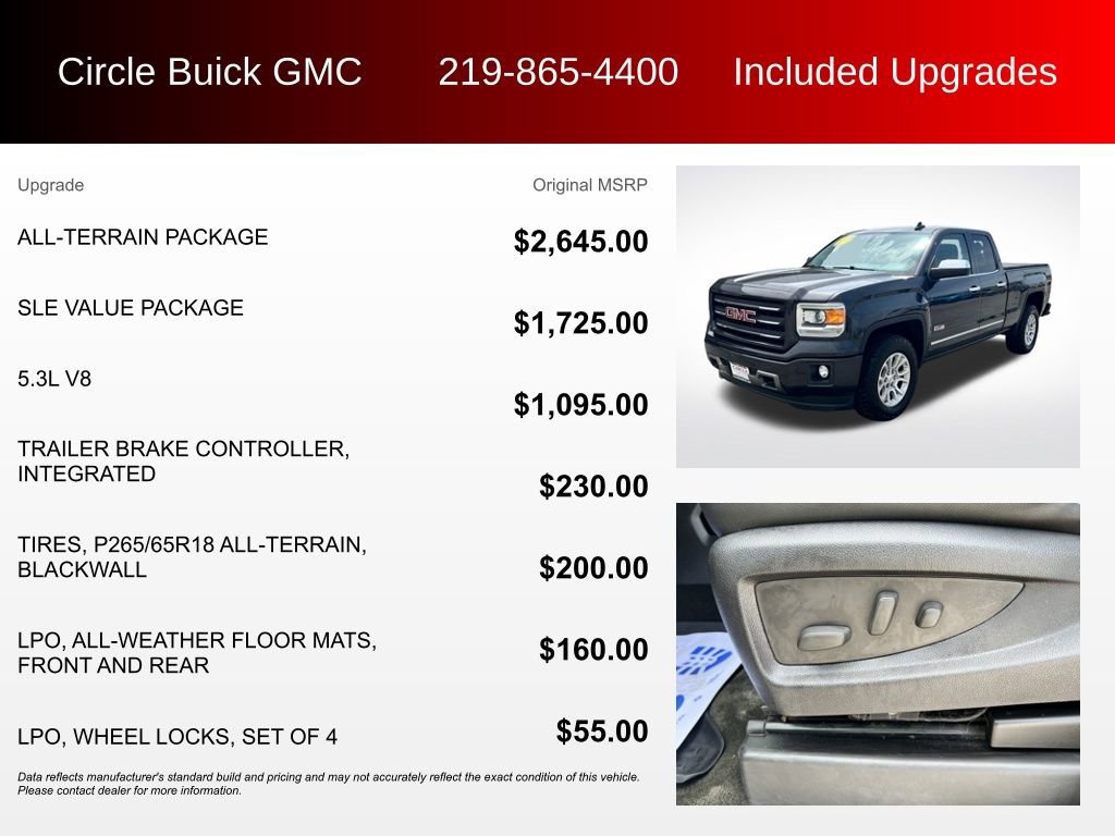 Used 2015 GMC Sierra 1500 SLE w/ All-Terrain Package AWD/4WD image 3