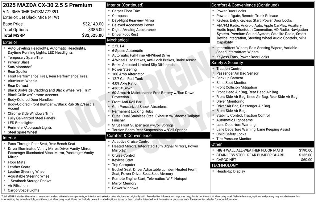 New 2025 MAZDA CX-30 AWD 2.5 S w/ Premium Package image 7