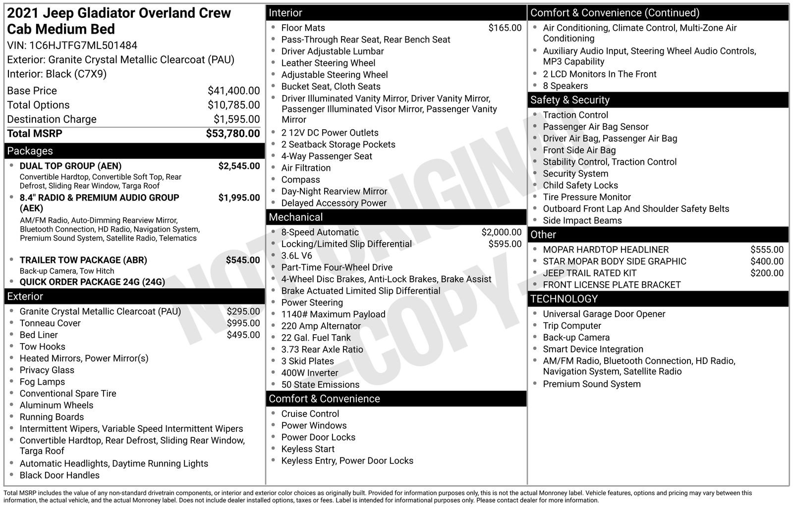 Used 2021 Jeep Gladiator Overland w/ Dual Top Group image 27