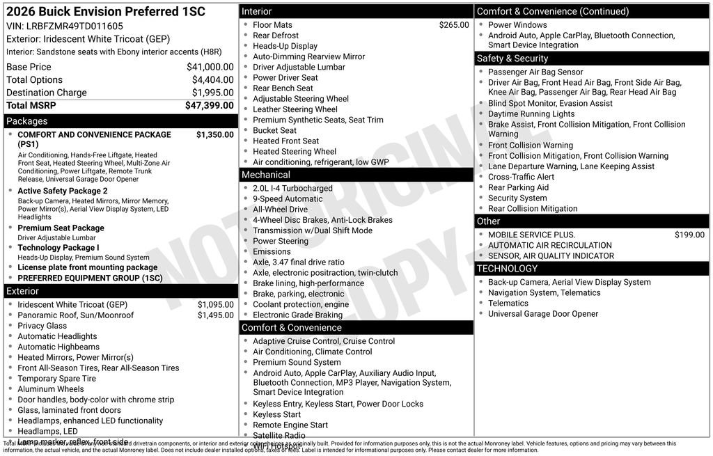 New 2026 Buick Envision Preferred image 9