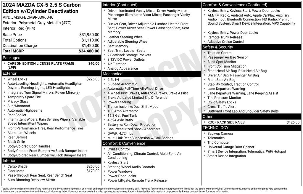 Used 2024 MAZDA CX-5 Carbon Edition AWD/4WD image 9