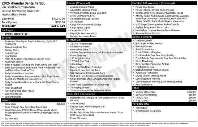 New 2026 Hyundai Santa Fe SEL image 18