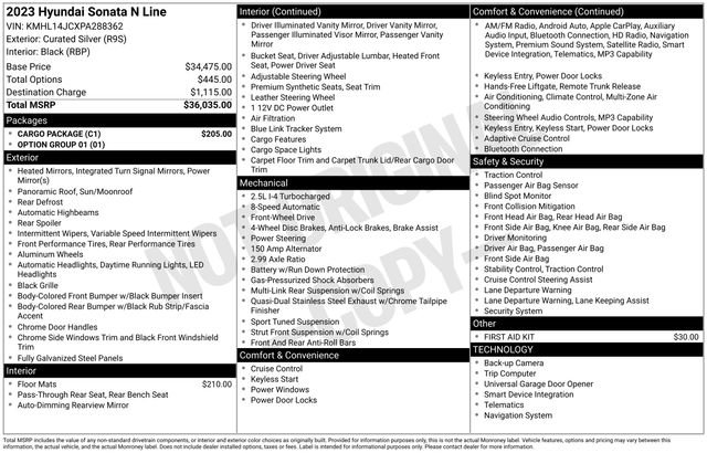 Used 2023 Hyundai Sonata N Line w/ Cargo Package FWD image 25