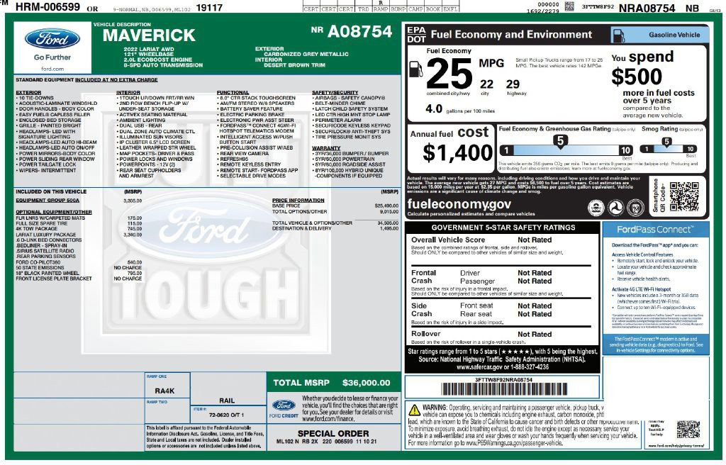 Used 2022 Ford Maverick Lariat w/ Lariat Luxury Package image 3