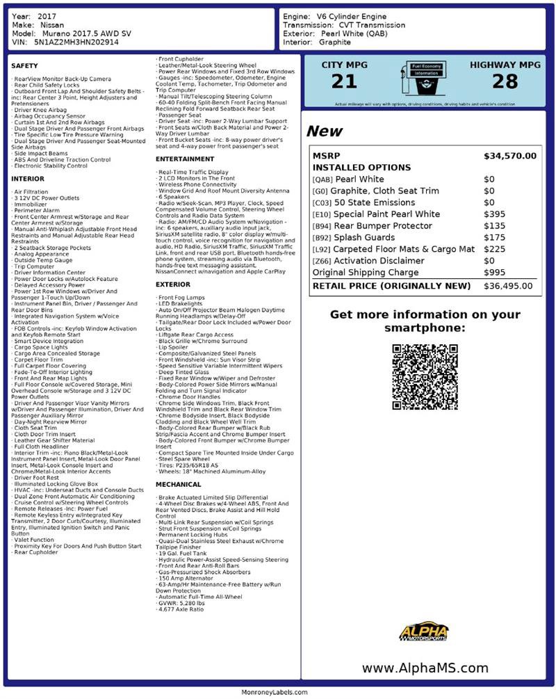 Used 2017 Nissan Murano SV image 3