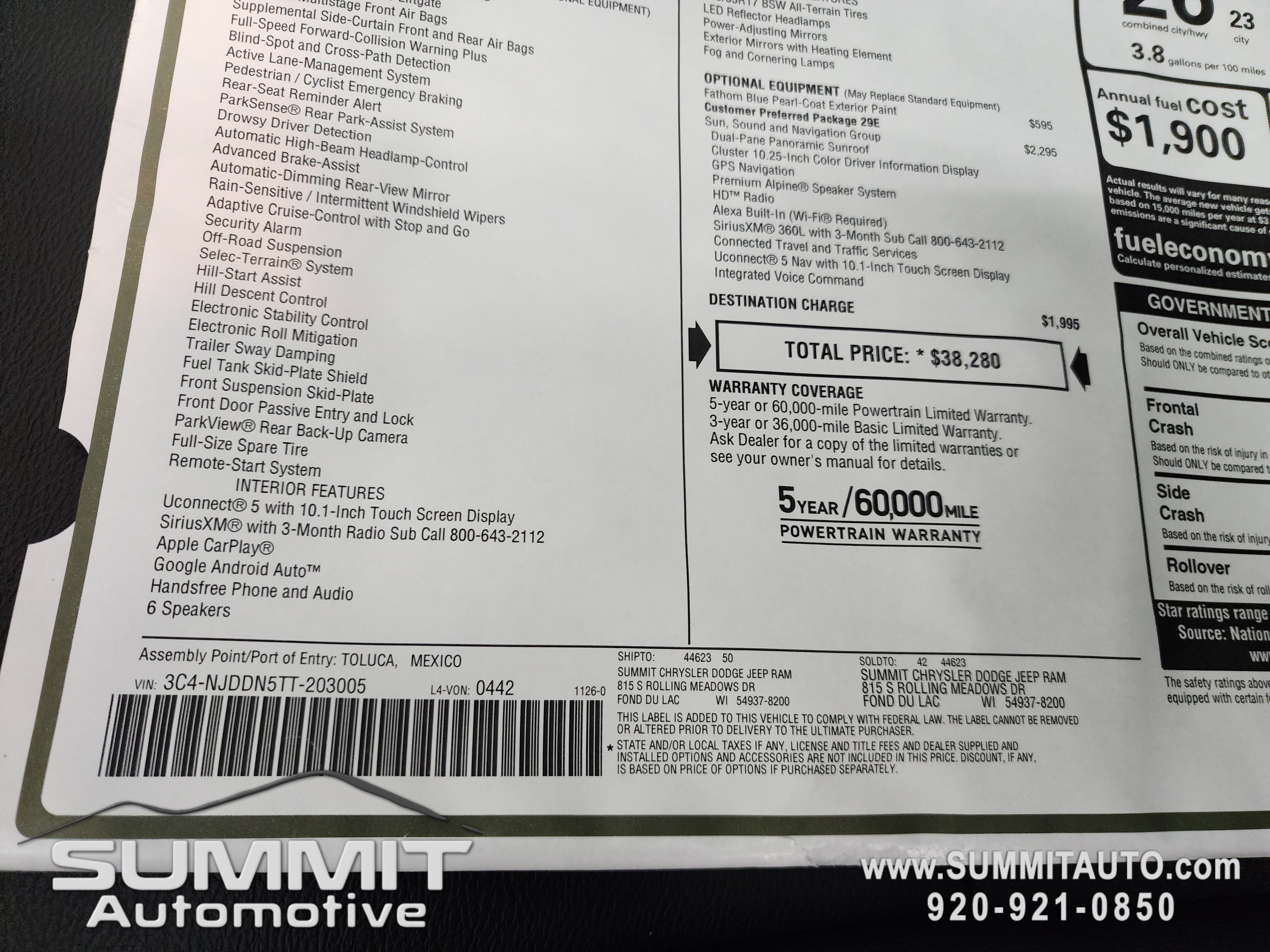 New 2026 Jeep Compass Trailhawk w/ Sun, Sound & Navigation Group image 36