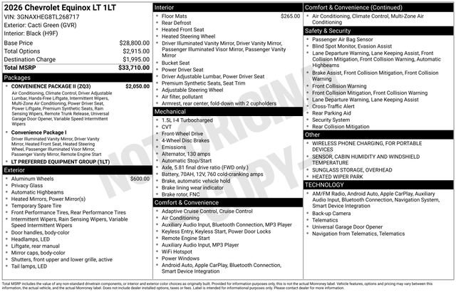 New 2026 Chevrolet Equinox LT w/ Convenience Package II image 34