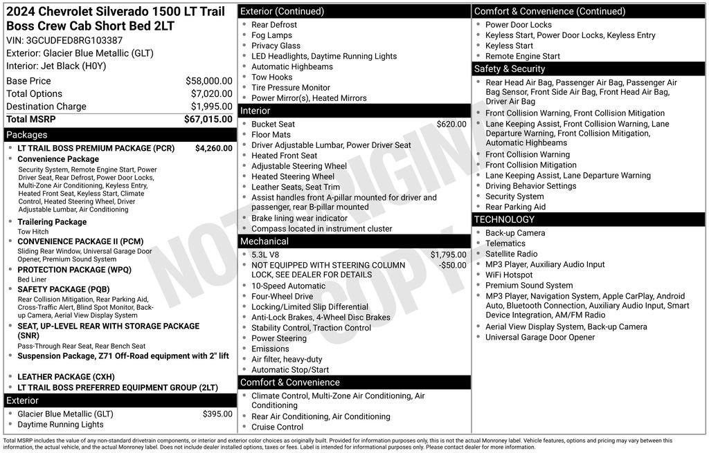 Used 2024 Chevrolet Silverado 1500 LT Trail Boss w/ LT Trail Boss Premium Package AWD/4WD image 4
