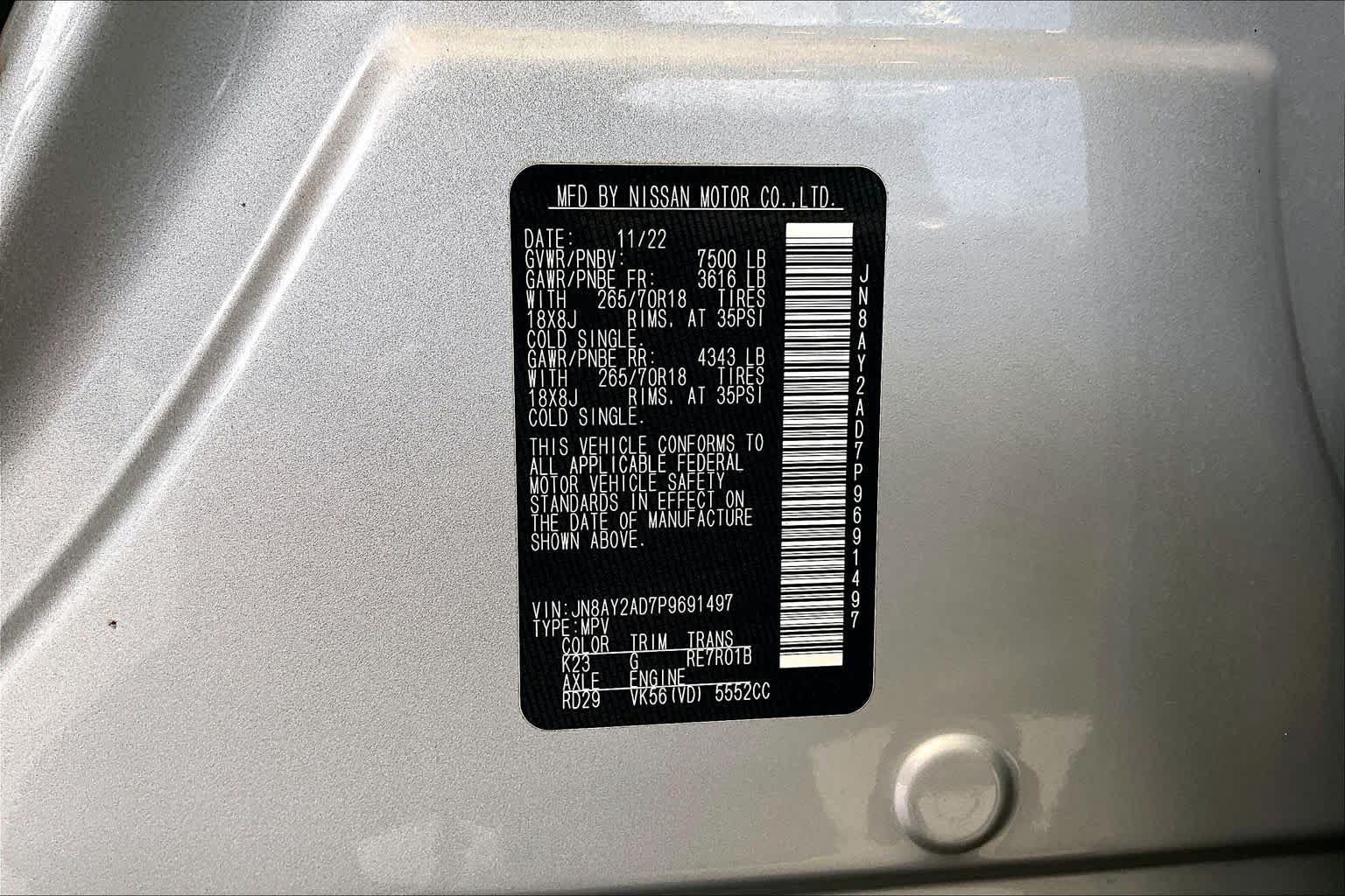 Used 2023 Nissan Armada SV w/ Cargo Package AWD/4WD image 35