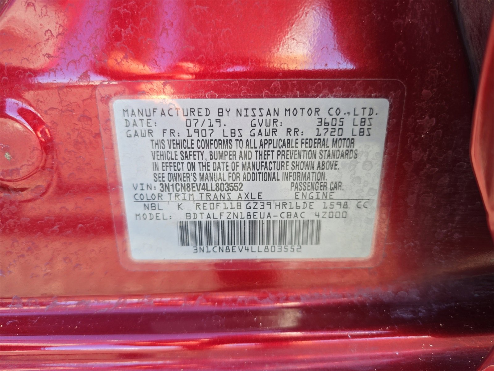 Used 2020 Nissan Versa SV image 28